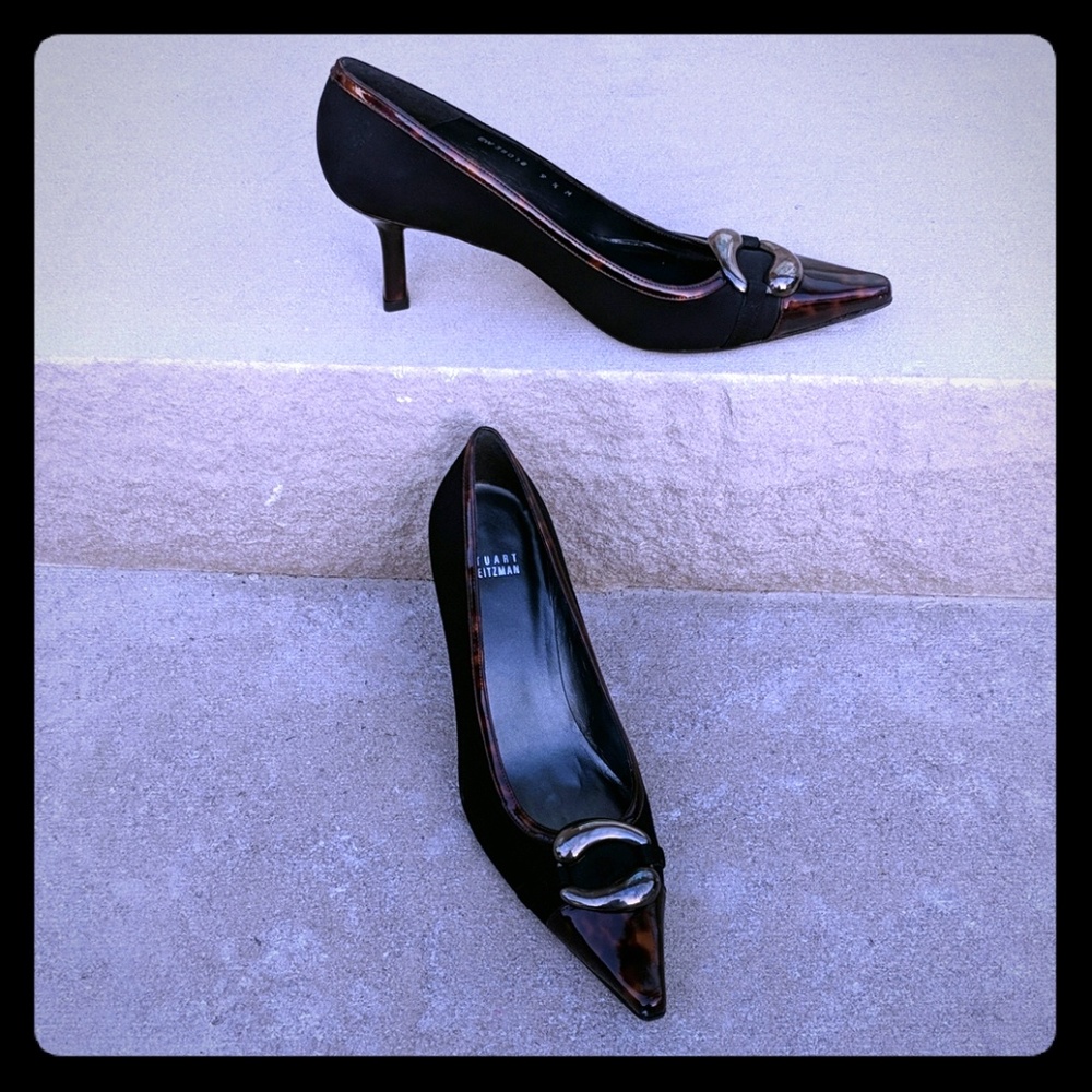 Stuart weitzman heels leather sole black 9.5